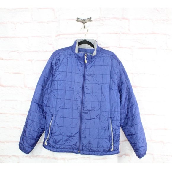 L.L. Bean Other - LL Bean Classic Blue Nylon Insulated Water-Resistant Full Zip Jacket M Reg